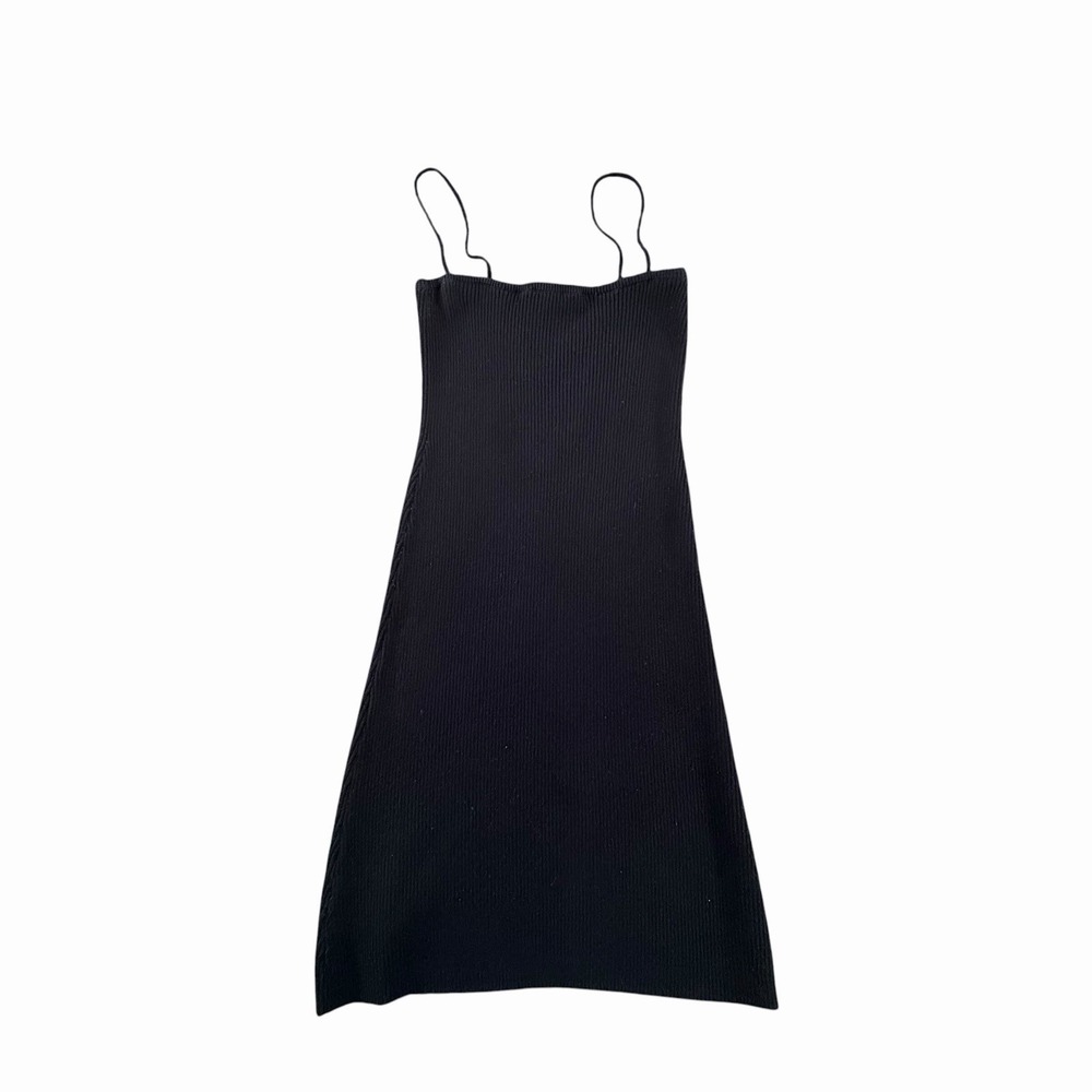 Brandy Melville Black Spaghetti Strap Mini Dress One Size - Picture 2 of 5